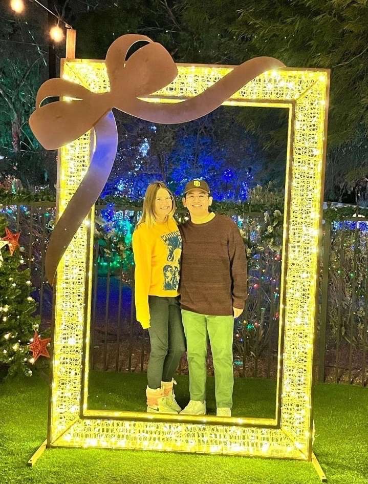 Kaley and Jay in a bright frame